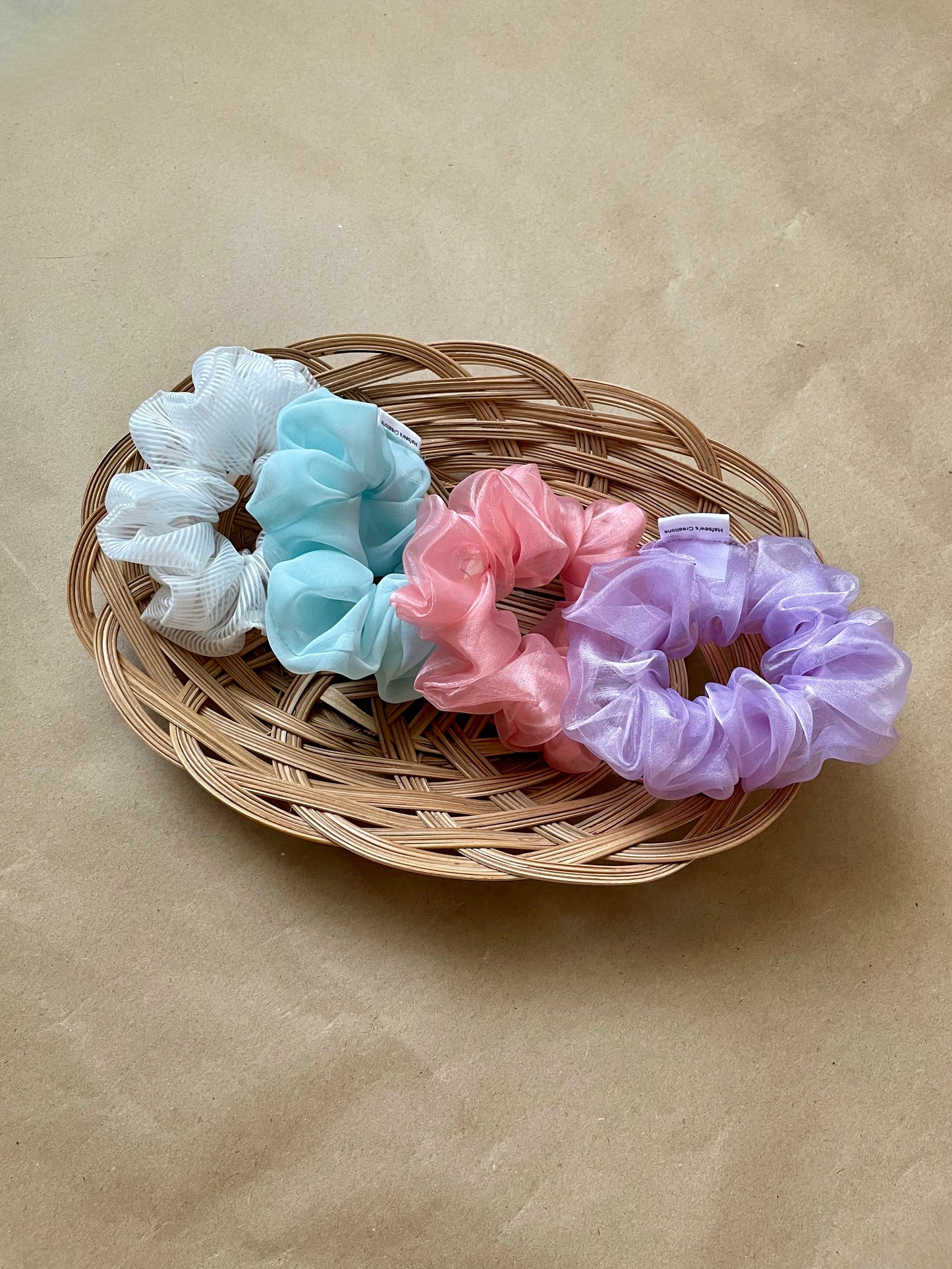 Sheer Pastel Scrunchies