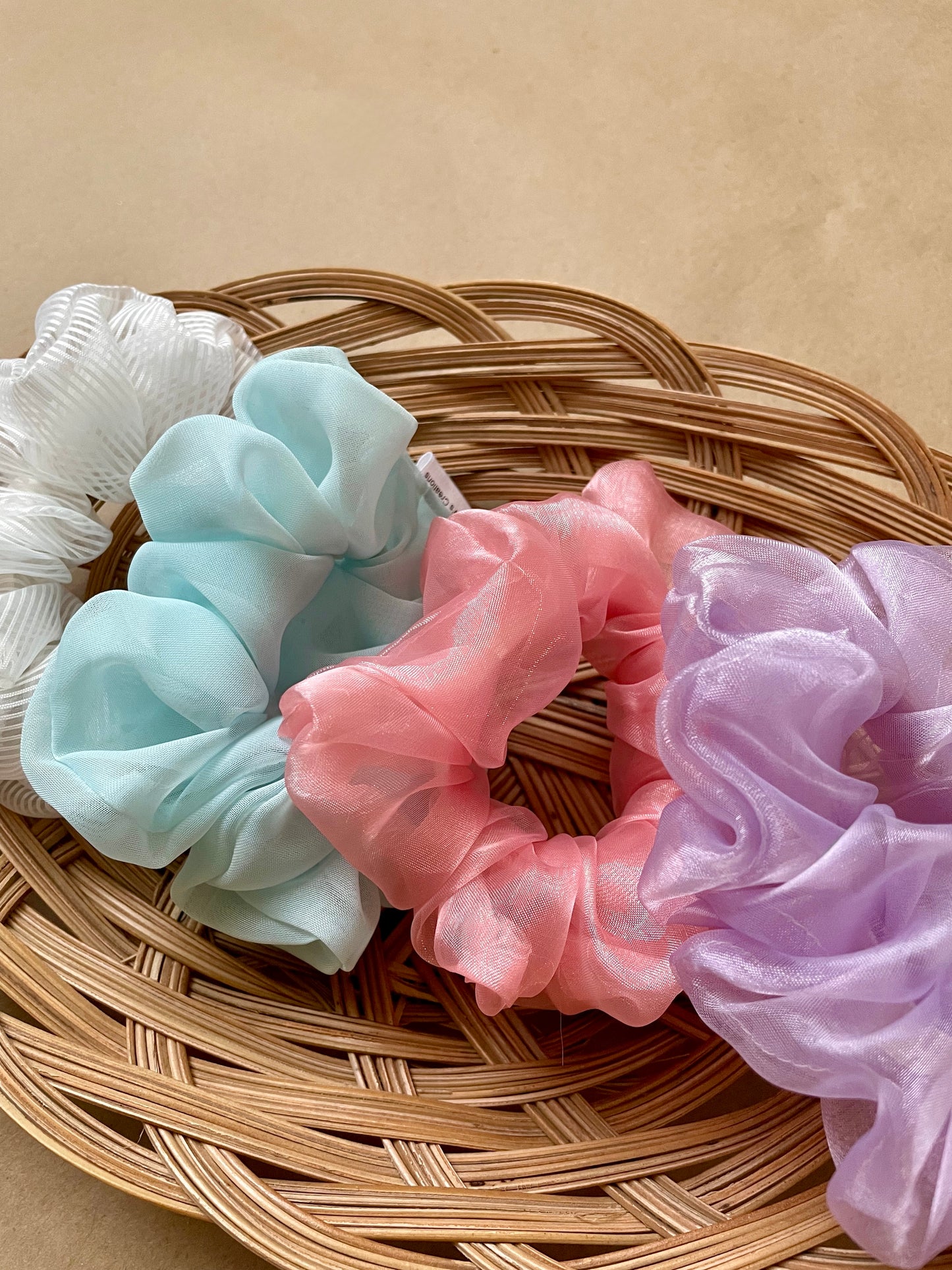 Sheer Pastel Scrunchies